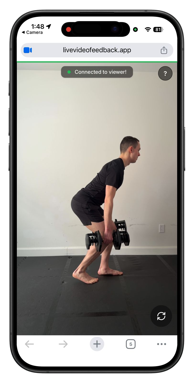 Phone acting as wireless camera - Connected to viewer